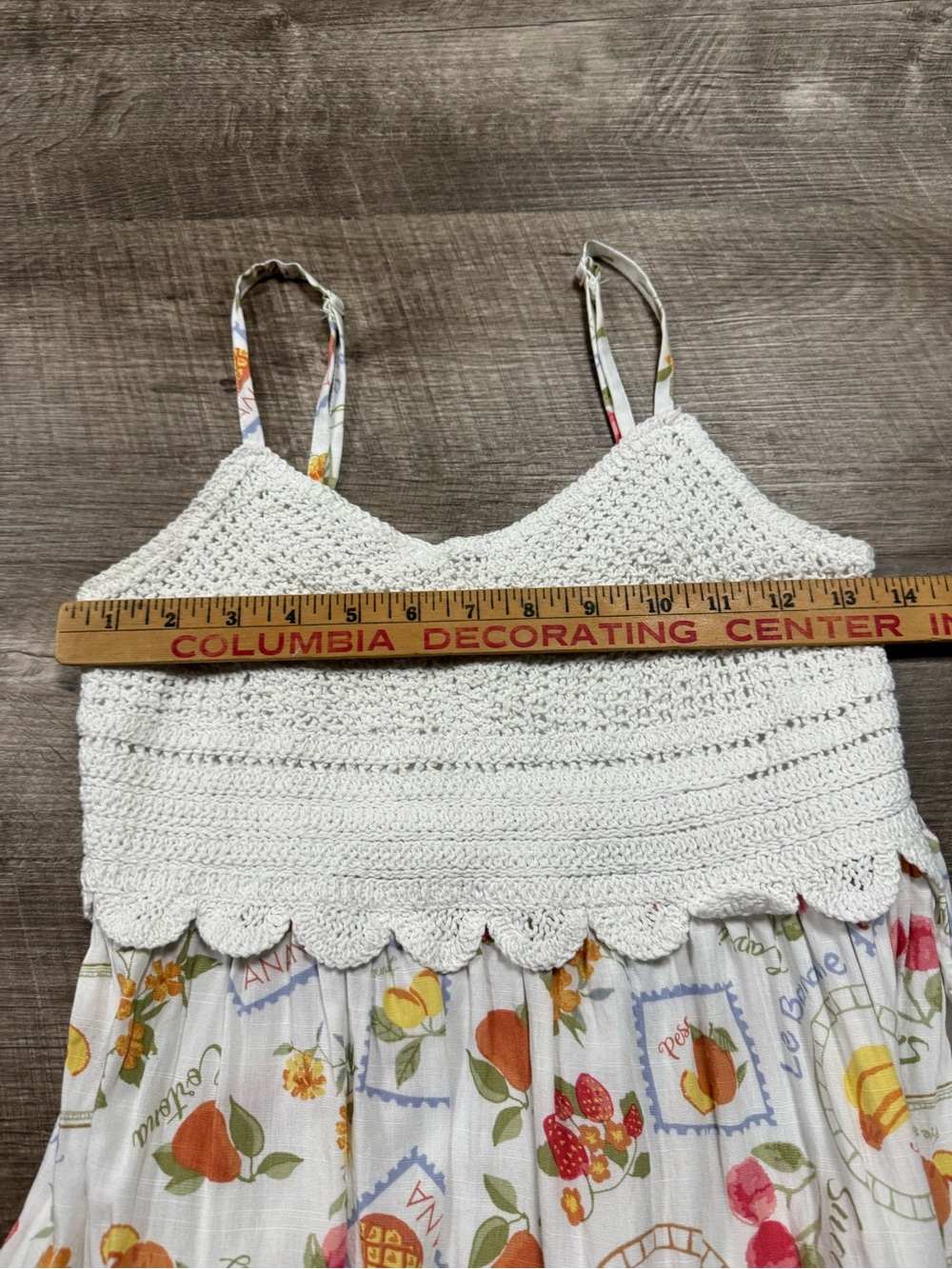 Pink Rose Fruit Print Mini Summer Dress Size Small - Picture 5 of 8